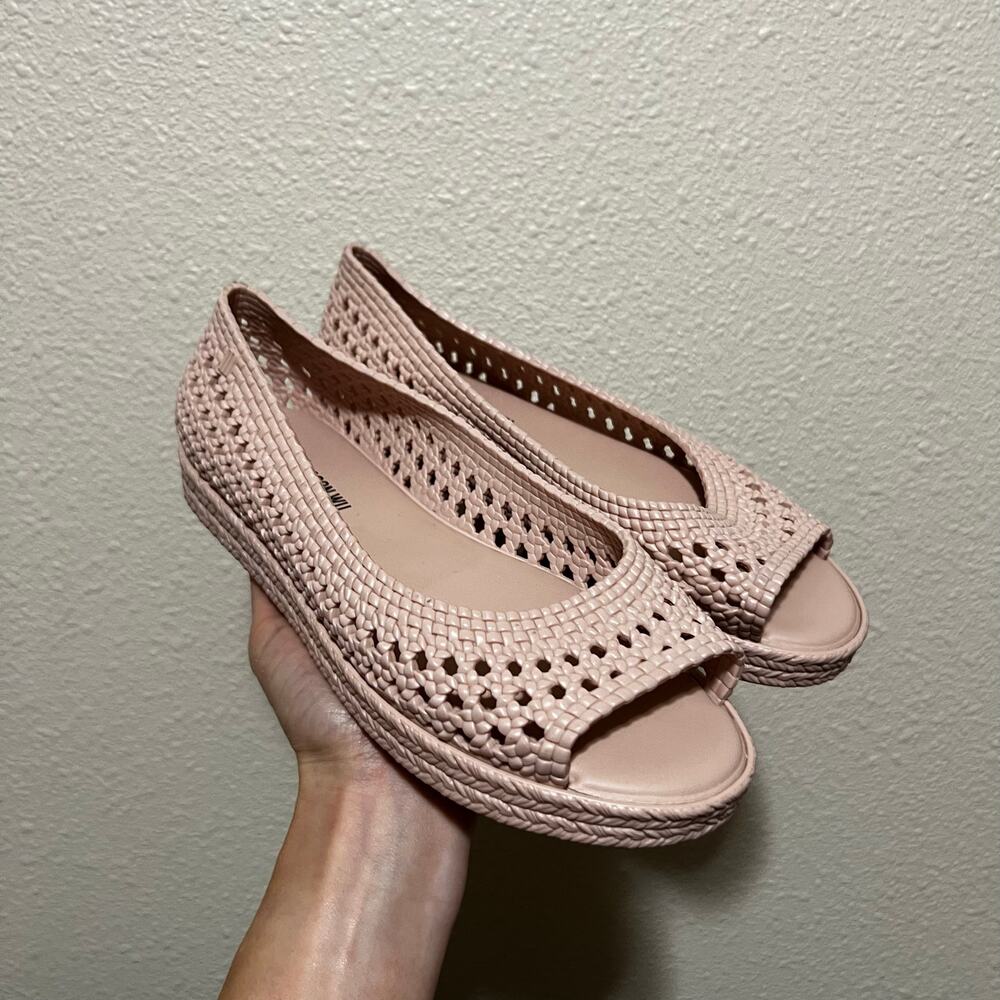 Melissa × Jason Wu Camilla Fruit Scent Woven Open Toe Pink Jelly Flats Womens 7